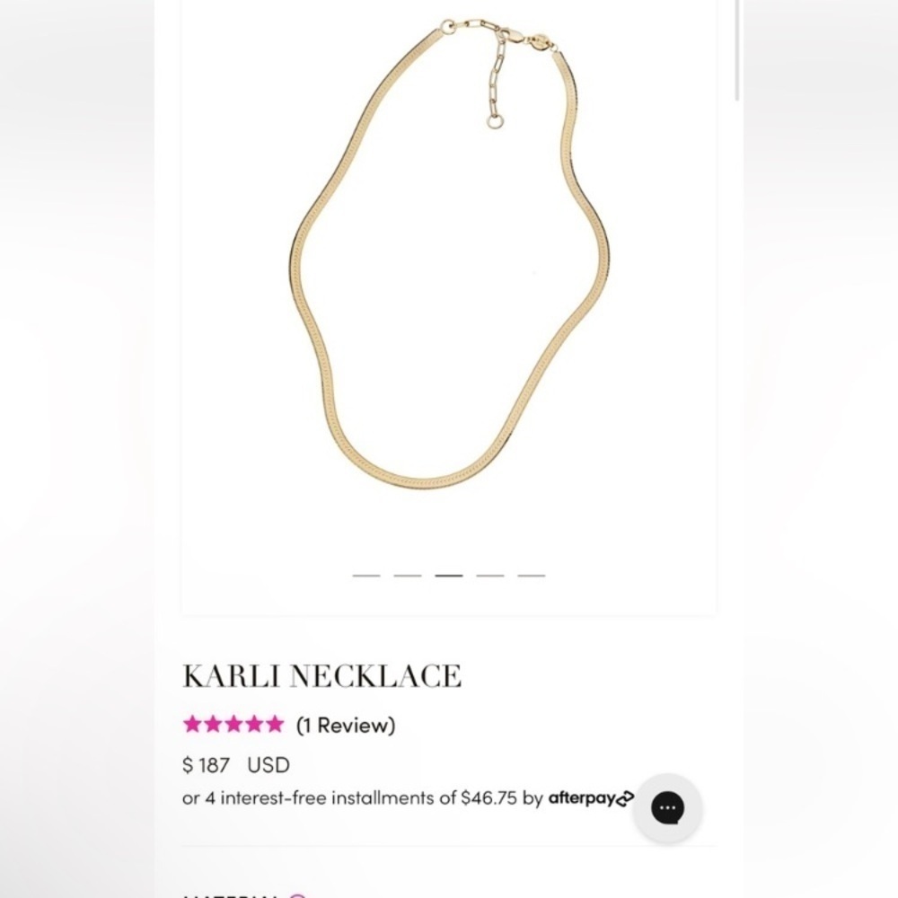 Jennifer Zeuner Necklace Gold vermeil chain Italian NWT with dust bag